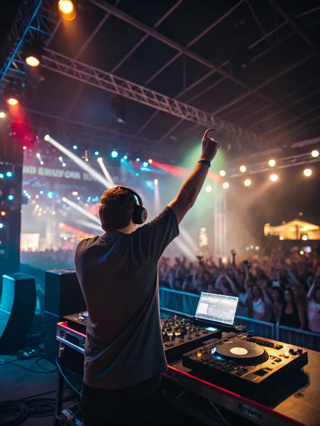 A DJ performing at an event at Miranda Event Center, engaging the crowd with great music and high-quality sound equipment.
